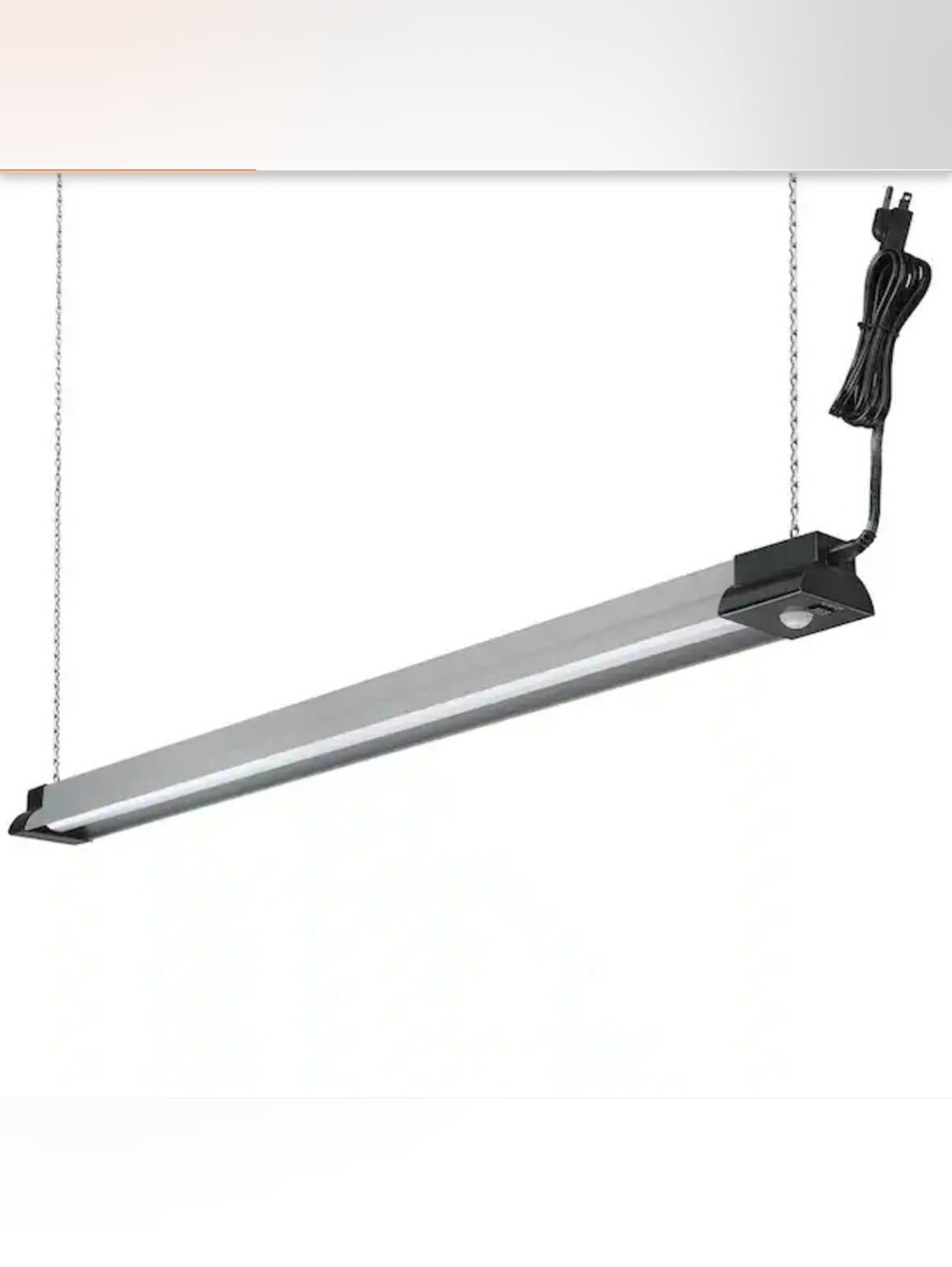 Slim Silver LED Hanging Reading Light with Black Accents. #155